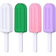 Chewies for Invisalign Aligner, CITYWAY 4 PCS Popsicle Silicone Chewies with Grip Handles, for Invisible or Metal Braces Aligner Munchies (Unflavored,Strawberry, Mint, Grape)