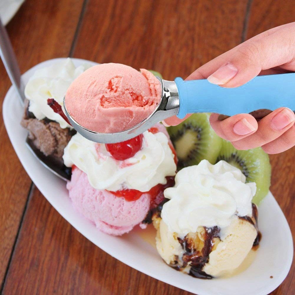 XCOOK Ice Cream Scoop Dipper Spade Zinc Alloy Non-stick Cookie Fruit Melon Baller Scooper Spoon Non-slip Grip Dishwasher Safe