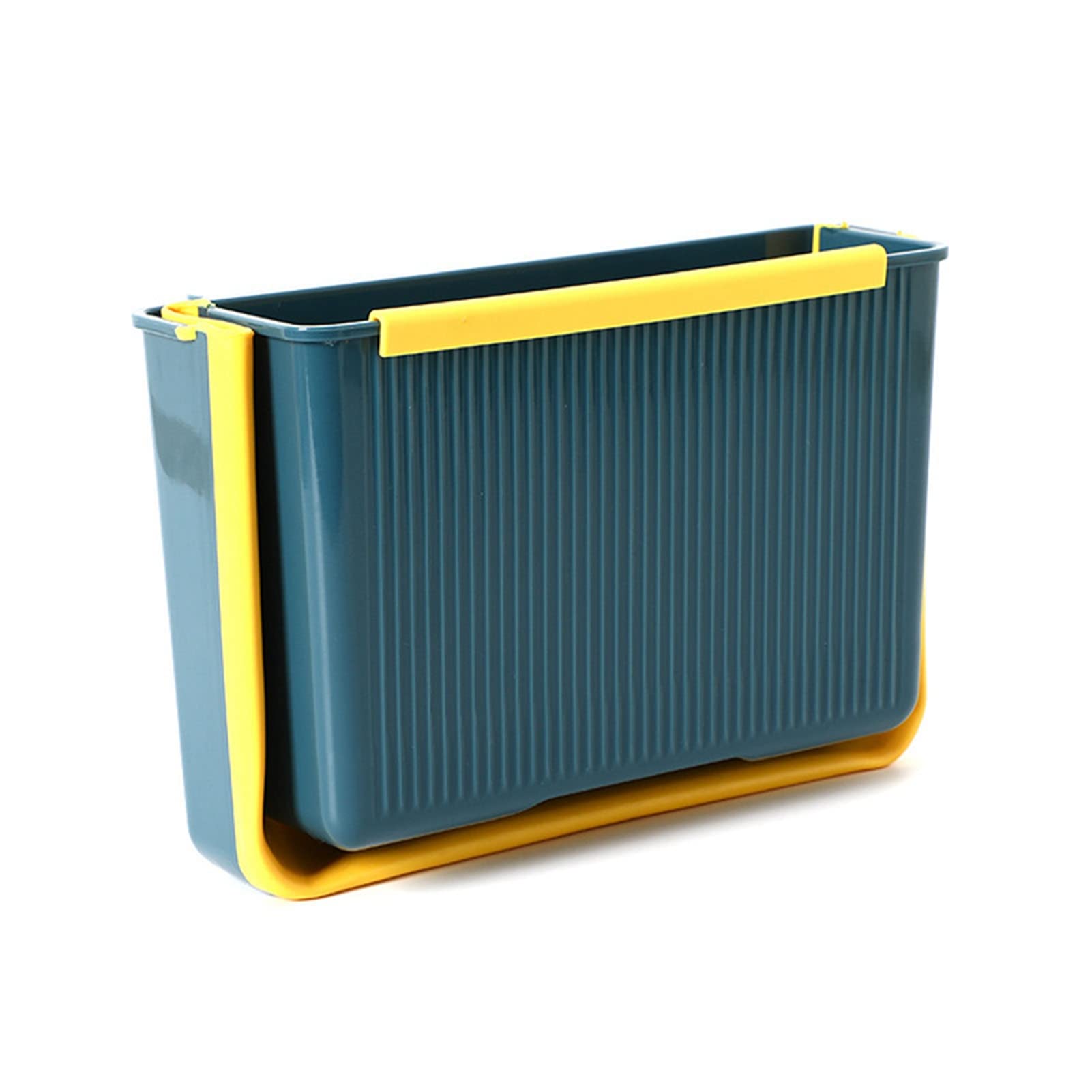 TOPINCN Wall Mounted Folding Trash Bin, Garbage Can Under Sink Large Capacity Hanging Trash Can for Kitchen Bathroom Cabinet Door (Blue)