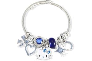 COIOR Kawaii Bracelet Gift for Girls, Adjustable Stainless Steel Bracelet, Fashion Anime Cartoon Accessories for Ladies Women Girls Sisters Kids Bff Friendship Wife Birthday Gift