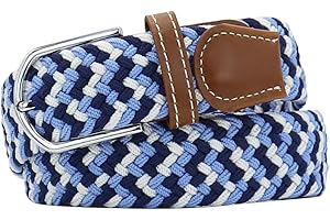 Huyfhksd Mixed Color Woven Stretch Braided Belts for Men and Women Fashion Elastic Belts