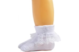 EPEIUS Baby Christening Socks Baby Girls/Boys Turn cuff Baptism Socks with Cross Newborn Infant Toddler