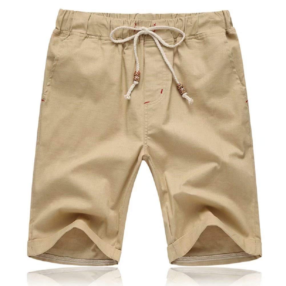 Tansozer Mens Shorts Casual Drawstring Summer Beach Shorts with Elastic