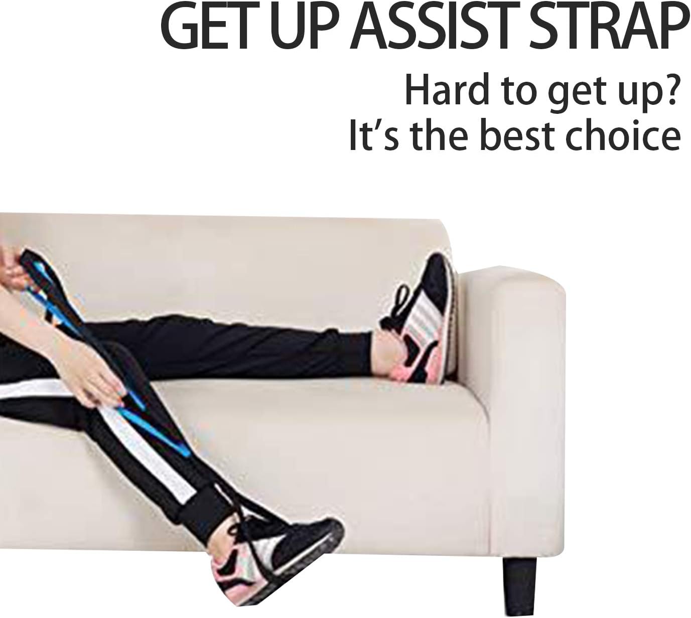 Leg &Thigh Lifter | 40 Inches Rigid Foot Lifter & Hand Grip for Elderly, Handicap, Disability,Nylon Liting Strap for Wheelchair, Bed, Car, Couch, Hip & Knee Replacement (1): Health & Personal Care