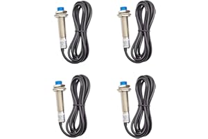 Haldzemo Inductive Proximity Sensor M12 LJ12A3-4-Z/BX Normally Open Detection Approach Switch 4mm NPN NO 3 Wire DC 6V-36V (4 Pack)