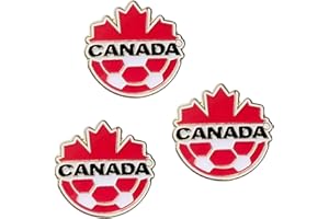 3 Pcs Canada National Soccer Team Broochs, Soccer Team Pin Decoration for Clothes Hat Backpack, Birthday Party Gift for Boy G