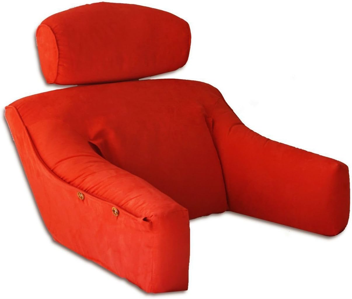 Vibrant Red MicroSuede Bedlounge Reading Pillow - Reading in Bed, in Deep Couches, Watching TV & Reading - SMALL for people under 5'3"