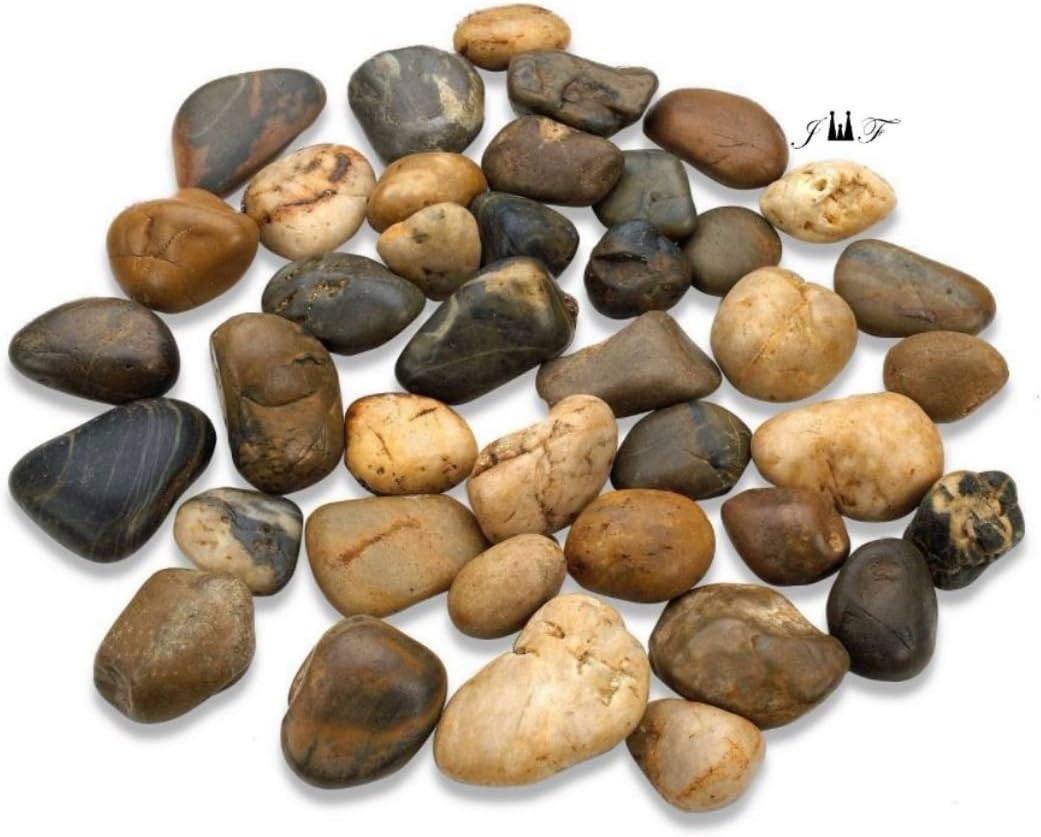 2 Pounds River Rock Stones - Natural Polished, Pebbles, Outdoor Decorative Stones, Natural Gravel, For Aquariums, Landscaping, Vase Fillers, Succulent, Tillandsia, Cactus pot, Terrarium Plants : Garden & Outdoor