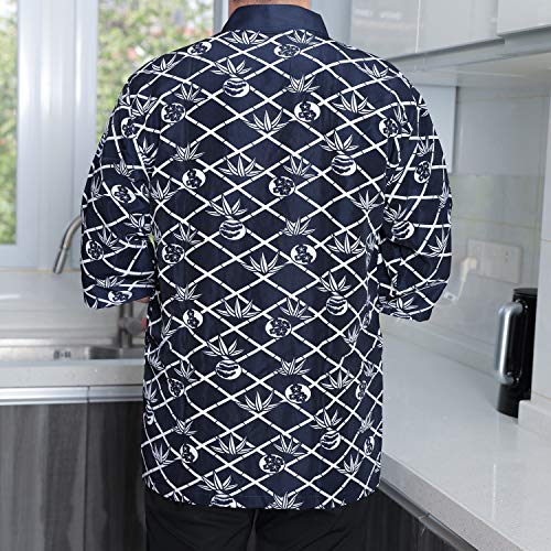 XINFU Sushi Chef Uniform 3/4 Long Sleeve Hotel Japanese Restaurant Kitchen Chef Coat