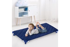 Cot Sheets for Standard Size Daycare/Preschool Cot, 23" x51", Nap Mat for Daycare, Cot Sheet Padded Cover, Navy