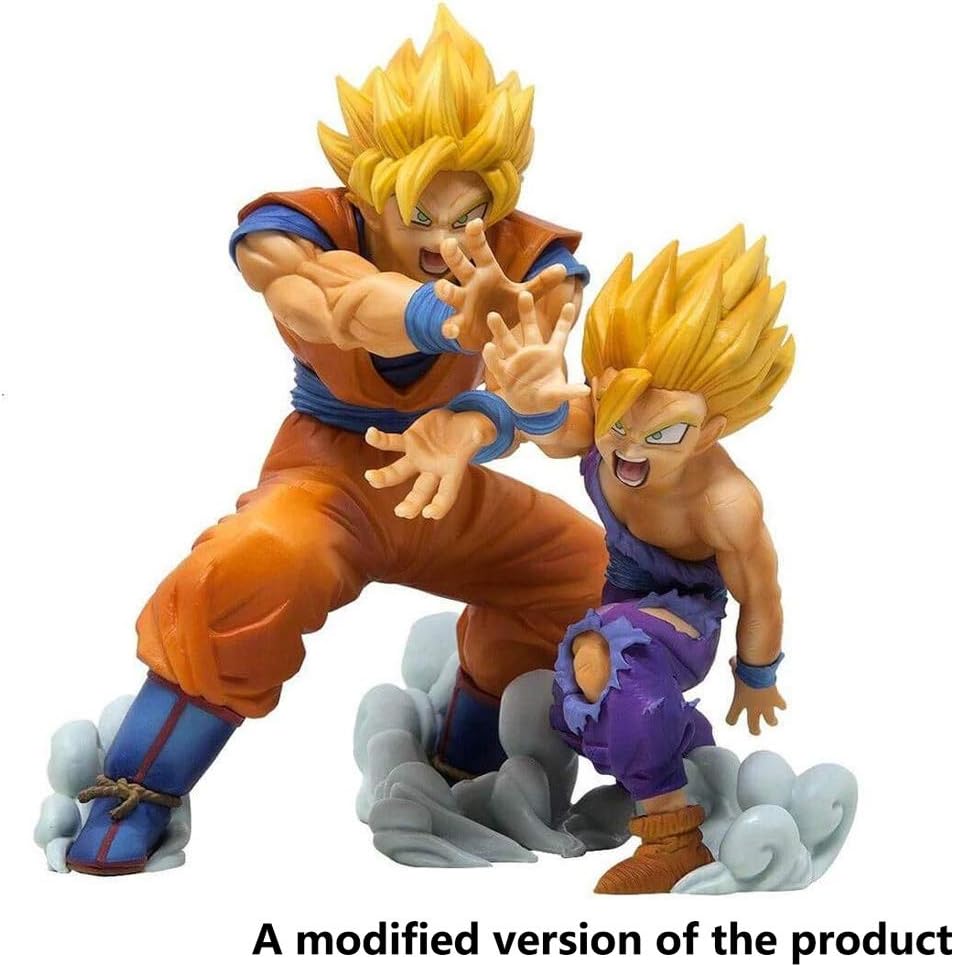 Huangyingui Dragon Ball Z: Dragon Ball Z Vs Existence Goku & Gohan, Yellow PVC Model High 22CM（8.6Inches）