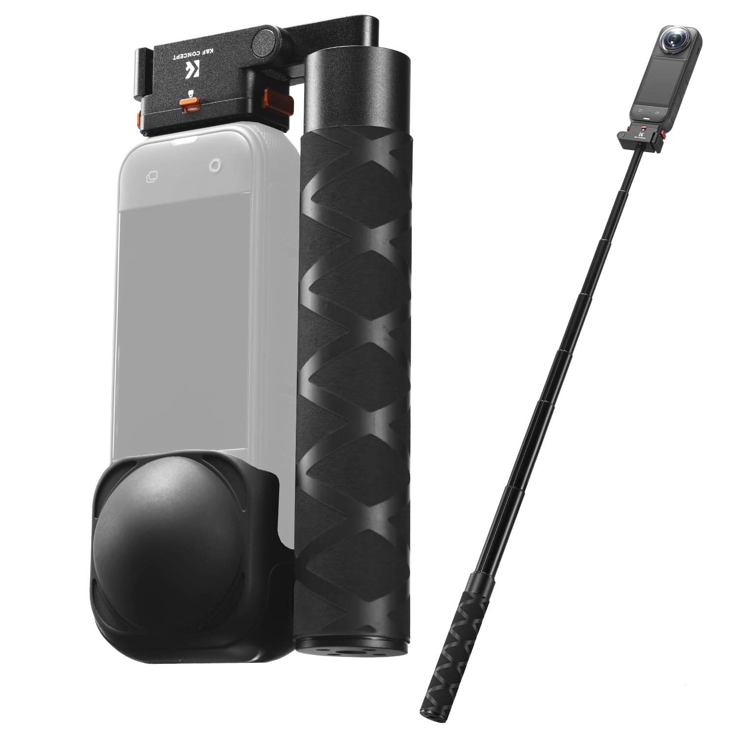 Photo 1 of K&F CONCEPT Magnetic Quick Release Foldable Selfie Stick Compatible with Insta360 X5, 89cm/35inch Aluminum Alloy Extension Rod Invisible Pole, Adjustable Handle Grip with Safety Lock for X4 Air