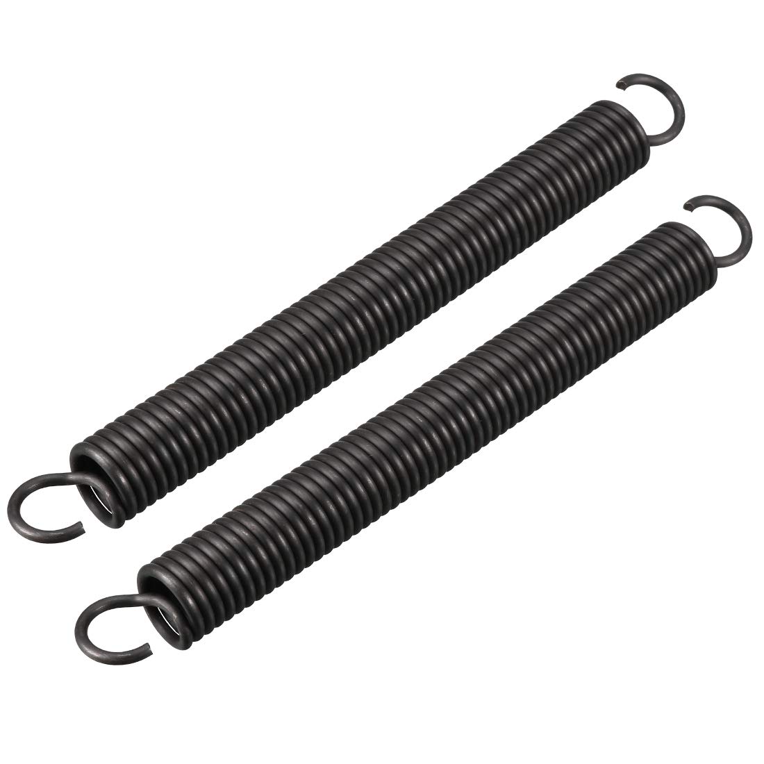 Sourcingmap Extension Spring - 2.5mm Wire Dia, 18mm OD, 180mm Free Length Spring Steel Small Dual Hook Tension Spring 2pcs