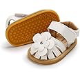 Meckior Baby Toddler Infant Girls PU Leather Soft Open Toe Summer Sandals Flower Princess Flat Shoes