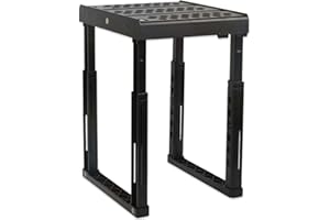 Svartur Adjustable Locker Shelf Organizer – Back to School Essentials Locker Organizer for Girls & Boys – Expandable Height & Width, Stackable, Durable– Fits Most Standard Lockers, Black