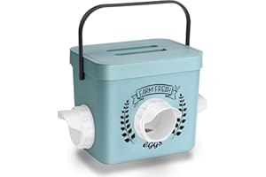 ‎Tgeyd Chicken Feeder, 10 LB Chicken Coop Accessories, Chicken Feeders No Waste for Chicks and Hens, Waterproof Automatic Chicken Feeder, Hanging Chicken Feeder with 3 Ports (Patent Product)