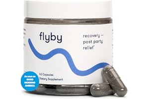 Flyby Recovery Supplement - All The Hang, Without The Over!™ - with Milk Thistle, Vitamin C, Activated Charcoal, and Apple Cider Vinegar - Pre & Post Drinking Formula (40 Count)