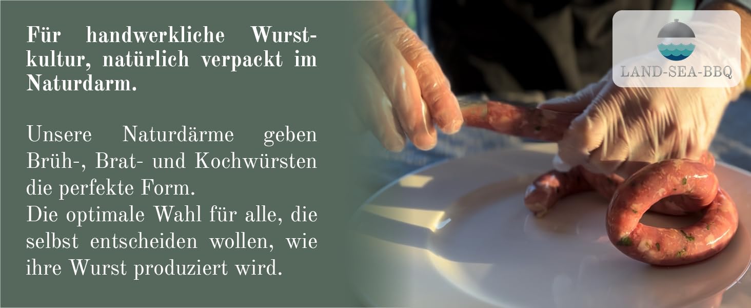 Schweinedarm 28/30 mm 18 Meter in Premiumqualität 1A getubed auf Röhrchen von LAND-SEA-BBQ. Ideal für die Herstellung selbstgemachter Würstchen. 6