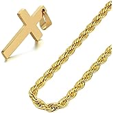 Q&S Jewels 2MM Men Women Rope Chain Necklace 18K Gold Plated,Stainless Steel Chain Necklace Links for men Fashion Jewelry, Wear Alone or with Pendant, 16-30 Inches
