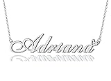 AOLO Adriana Heart Name Necklace Silver Stainless