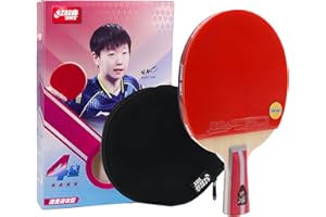 AMIRDE DHS Ping Pong Paddles Professional Table Tennis Racket with Hurricane Rubber Carrying Case - ITTF Approved Rubber for Tournament Play