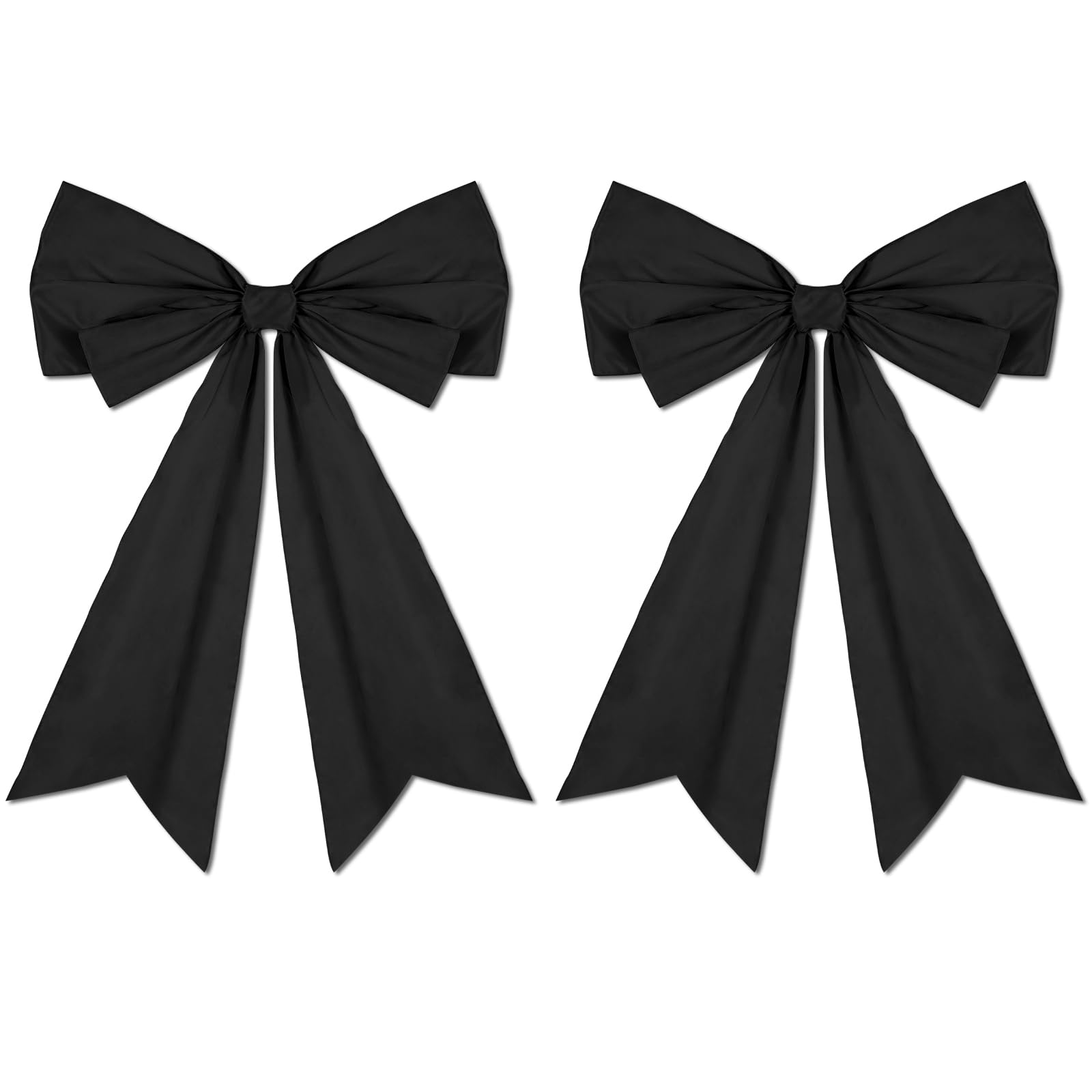 Photo 1 of 2 Pcs Large Black Coquette Bow For Graduation Backdrop 27.6 x 21.7 Inch Big Bows Room Wall Decor Giant Ribbon Tie Hanging Gift for Birthday Bachelorette Party Girl Baby Shower Bridal Shower Wedding