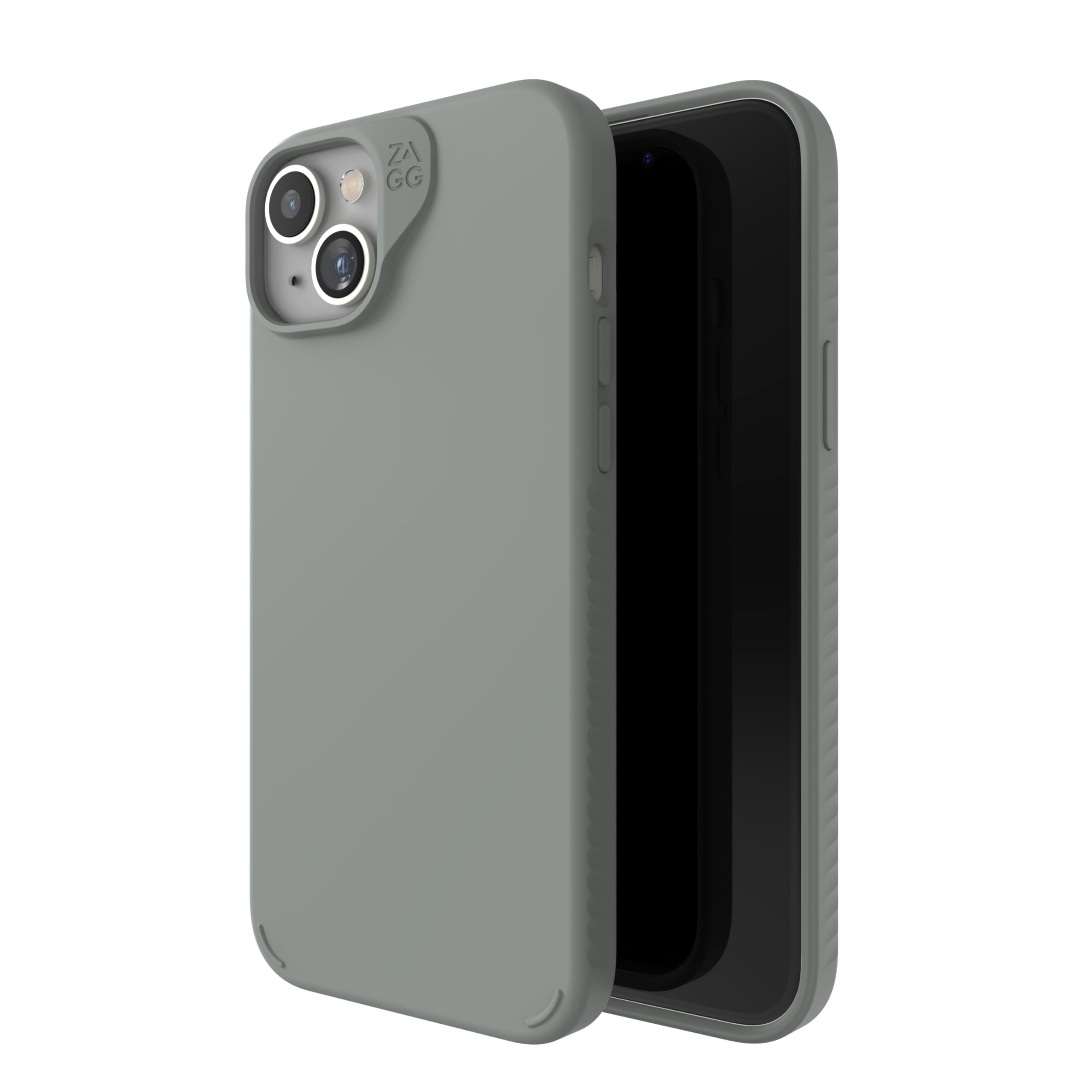ZAGG Manhattan Snap Graphene-Reinforced Case for iPhone 14 Plus and iPhone 15 Plus [6.7-Inch], MagSafe Compatible, Slim Soft Design, Shockproof Phone Back Cover (Sage)