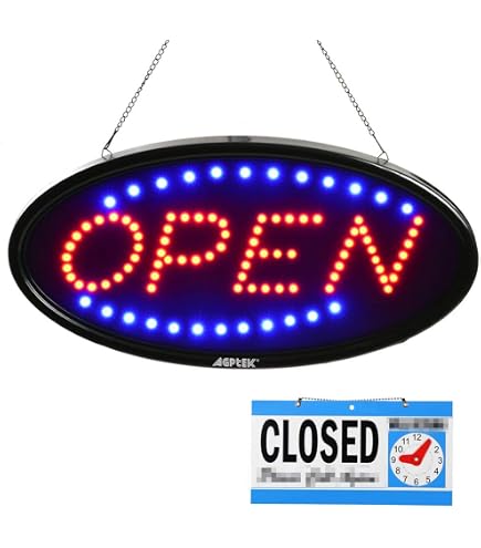 Neon Open Sign Open Signs For Business Ultra Bright LED 22 Inch Lighted ...