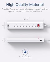 Addtam 7-in-1 Extension Lead with USB Ports 4-Way, 1.8m Wall Mount view 6