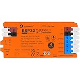 ESP32 WLED LED Strip Light Controller 4 Channel Output 15A Fuse Link Level Shifter UART Download DIY Dynamic Lighting Mode APP Voice Control for Digital WS2811 WS2812 WS2815 SK6812 RGB IC String