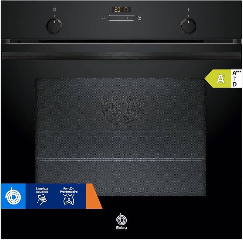 – Forno multifunção, 60 cm de largura, 71 l, Série Crystal, função Air Fryer, Aqualisis, preto, 3HB5159N4