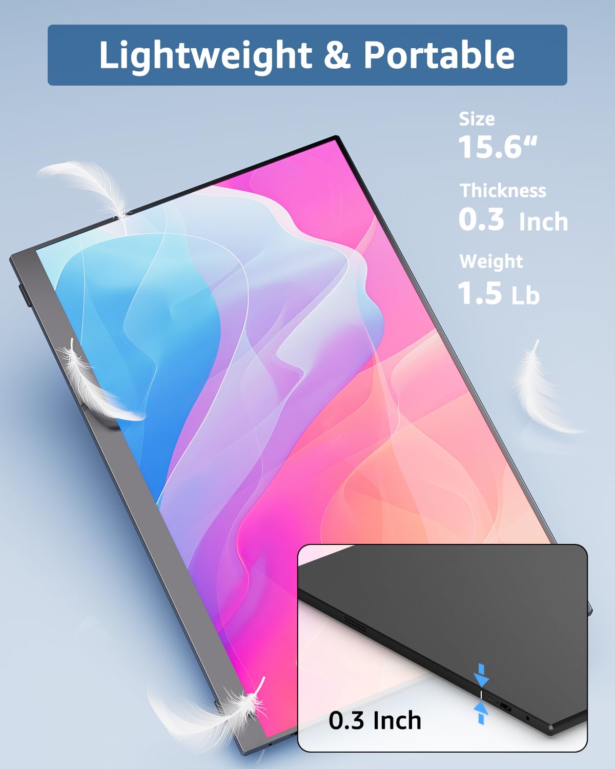 Yodoit Portable Monitor for Laptop, 15.6