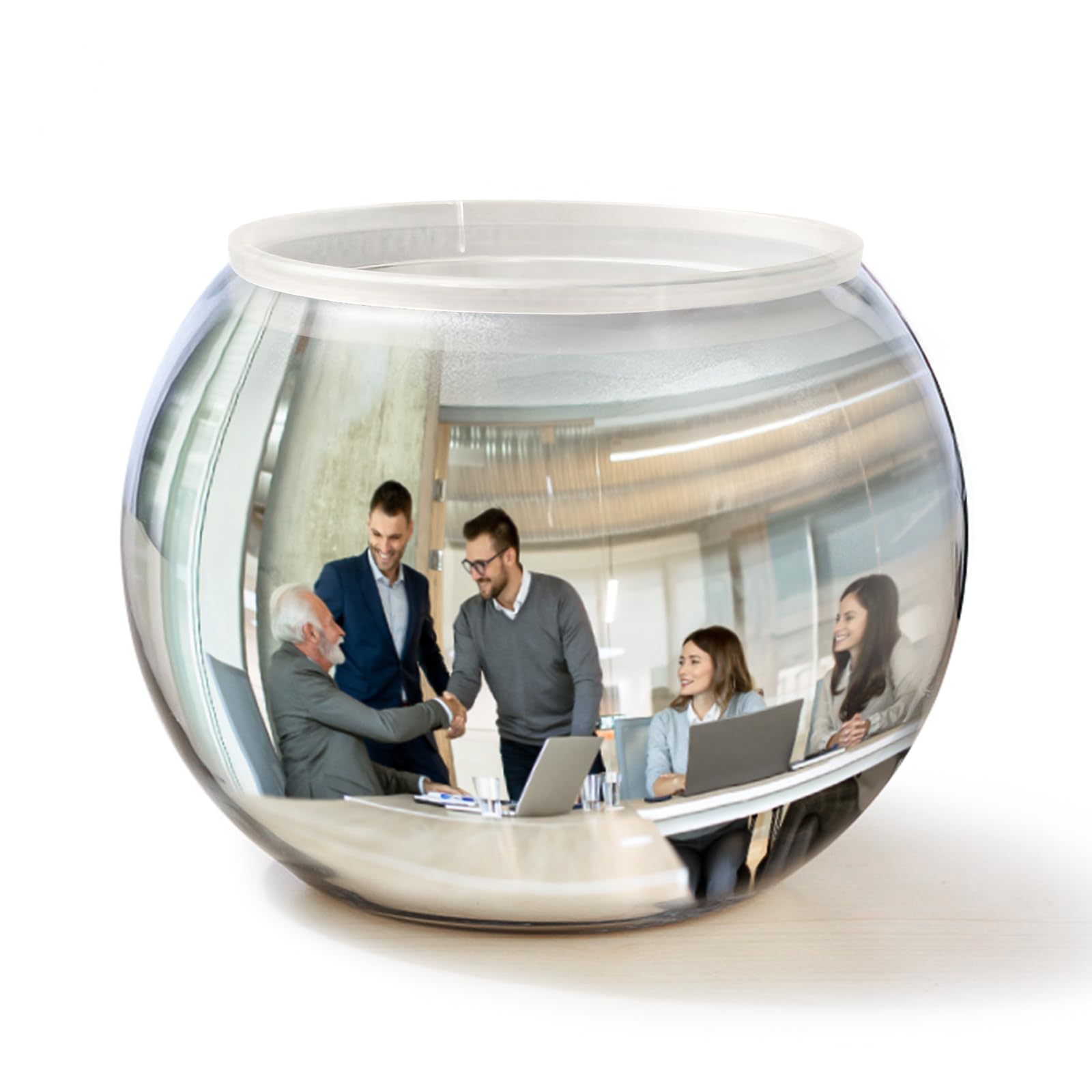 Photo 1 of Cubicle Mirror to See Behind You - 6" Convex Safety Mirror for Cubicle Desk, Office, Rear View Monitoring, Personal Security, Computer PC Monitors or Anywhere, Silver