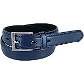 CTM Kid's Leather 1 inch Dress Belt with Square Buckle