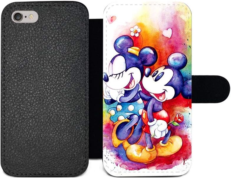Y2PKZISTORE iPhone 8 7 Case, PU Leather Flip Wallet Cover Card Slots Stand Shockproof Protection Minnie Mickey Cute Cartoon Shell Compatible with iPhone 7/8 (4.7 inch)#A