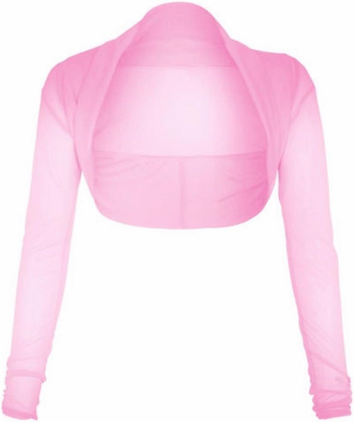 The Celebrity Fashion Womens Ladies Full Mesh Sheer Chiffon Bolero Cropped Shrug Top Cardigan 8-26