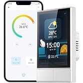 SONOFF Smart Switch, 2-Switch Panel Home Control, WiFi Smart Scene Wall Switch with Touchscreen, Smart Temperature Function, Lights Control, Compatible with Alexa and Google Home (1, White)