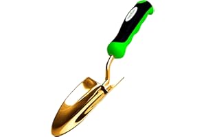 Garden GURU Super Strong Garden Trowel Hand Shovel - Titanium Coated Stainless Steel - Rust Resistant - Ergonomic Grip - Perf