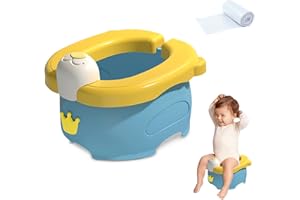 Portable Potty for Toddlers Travel, FOVERN1 Foldable Travel Toddler Toilet Seat, Portable Potty Training Chair with Travel Bag and Cleaning Bags, Potty Training Toilet for Outdoor and Indoor (Blue)