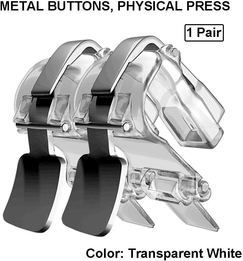S4 Mobile Game Controller, weini Cell Phone Game Controller Sensitive Shoot and Aim Buttons L1R1 Trigger Buttons for PUBG/Fortnite/Rules of Survival Support Android and iOS(1 Pair,Transparent)