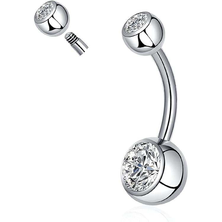 JENCVNL 6 Pièces 14G Piercing Nombril Femme, Piercing Nombril