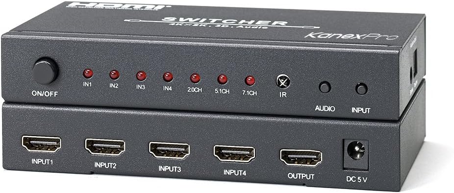 Kanex Pro SW-HD4X1AUD4K 4 x 1 HDMI Switcher with 4K