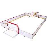 kasifei Mini Hockey Rink Set - Full Rink - Complete Indoor/Outdoor Sports Games with Steel Knee Goals, Sticks, and Ball - for Kids Ages 3 and Up