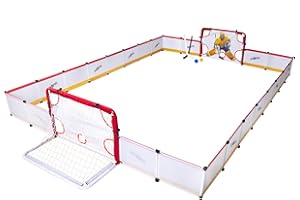 kasifei Mini Hockey Rink Set - Full Rink - Complete Indoor/Outdoor Sports Games with Steel Knee Goals, Sticks, and Ball - for Kids Ages 3 and Up