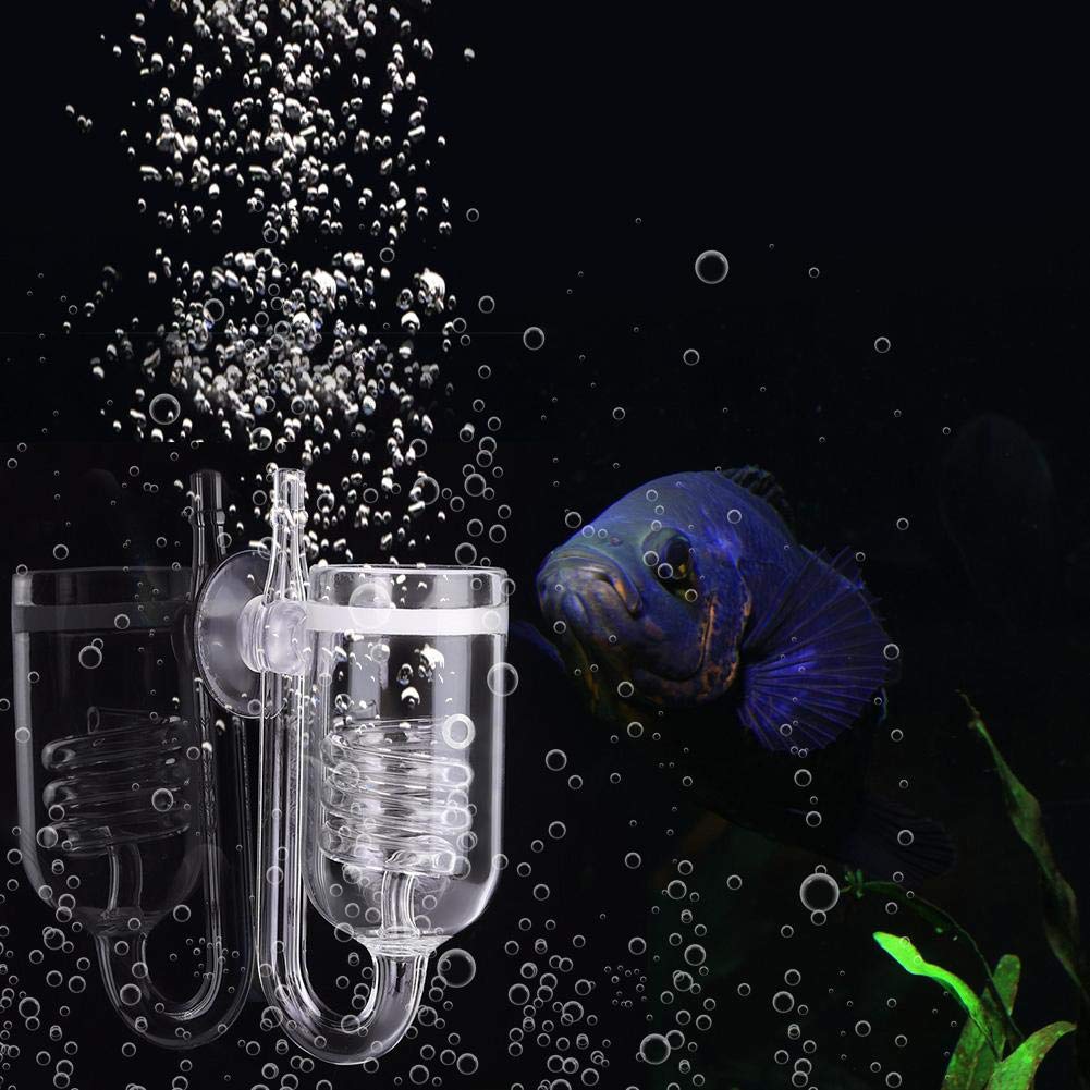 Aquarium CO2 Diffuser High Transparent Glass Diffuser Fish Tank Carbon Dioxide Reactor Refiner Atomiser for Water Plants Tank