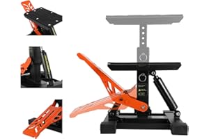 JFG RACING Motorcycle Lift Stand Dirt Bike Jack Stand 1000Lbs Capacity Hydraulic Lift Adjustable Height Hoist Table for Dirt 