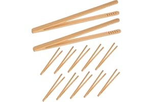 MAJORMENCH 12pcs Montessori Tweezers Fine Motor Skill Tools for Sorting Beads and Beans Sensory Bin Mini Tongs