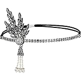 Kinlene Headband,Women Headband Pearl Pendant Charleston Party Bridal Headpiece Lady