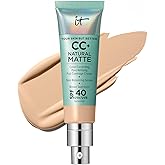 IT Cosmetics CC+ Cream Natural Matte - Poreless Full Coverage Foundation With SPF 40, 16HR Shine Control, Color-Corrector, Skin-Balancing Serum, Sweat-proof, Noncomedogenic for Oily Skin - 1.08 fl oz