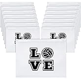 Saintrygo 50 Pack Volleyball Team Gift Bags Bulk Volleyball Party Favor Pouches Waterproof EVA Makeup Cosmetic Storage Bags for Players Coaches Girls Team Appreciation Events(8 x 6 inch)